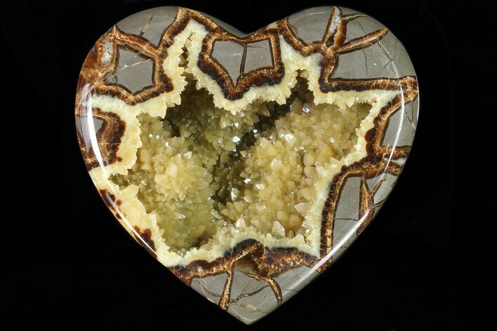 D Polished Utah Septarian Heart - Beautiful Crystals #79397